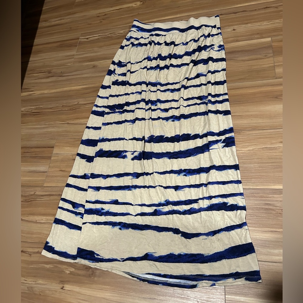 Loft Causal Maxi Skirt Striped Pattern Size Small